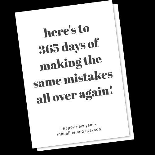 Funny Mistakes Happy New Year  Holiday Card