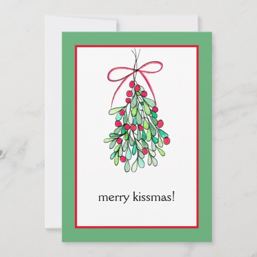 Funny Mistletoe Merry Kissmas Christmas Holiday Card
