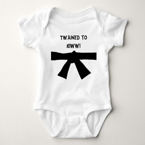 Funny Mixed Martial Arts Karate Black Belt Baby Baby Bodysuit