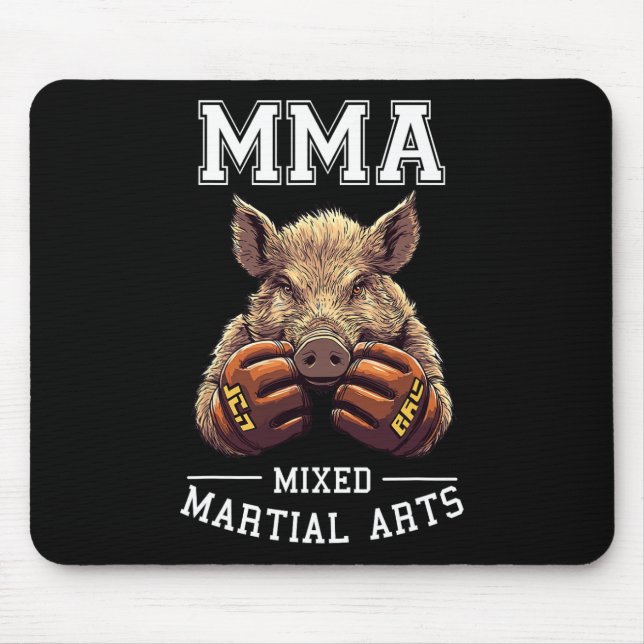 Funny Mma Boar Thai Boxing Cage Fighting  Mouse Pad (Front)
