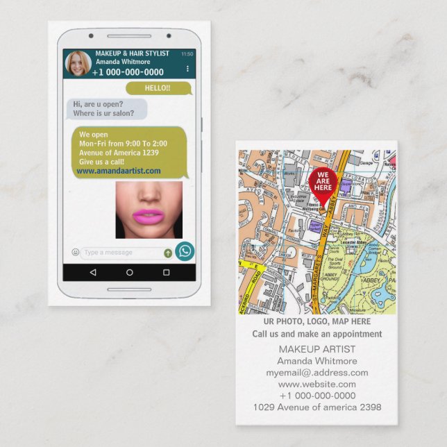 funny mobile photo map business car  card (Front/Back)
