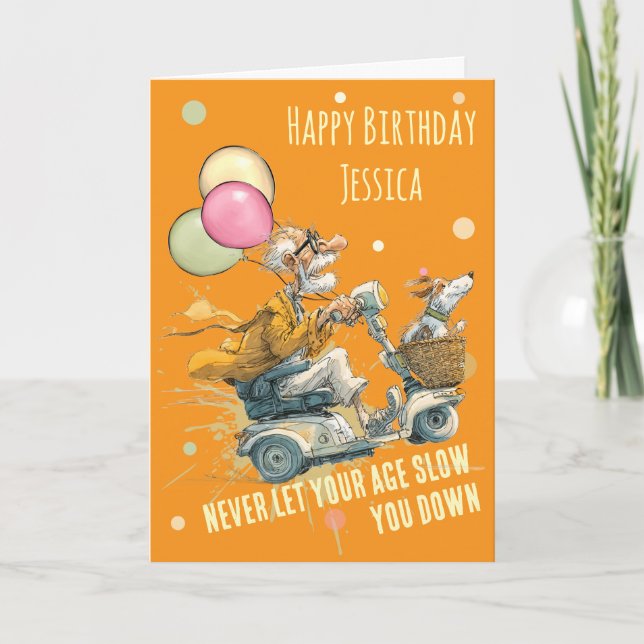 Funny Mobility Scooter Birthday Card (Front)