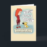 Funny Mock Turtleneck Birthday Card<br><div class="desc">Here's a hilarious birthday card featuring a woman who regrets wearing a mock turtleneck ...  or more precisely a turtleneck that won't stop mocking her.

Thank you for choosing this original design by © Chuck Ingwersen. I’m an independent artist,  and I post cartoons every day on Instagram: https://www.instagram.com/captainscratchy</div>