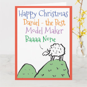Funny Model Maker Sheep Best Baaa None Christmas Card