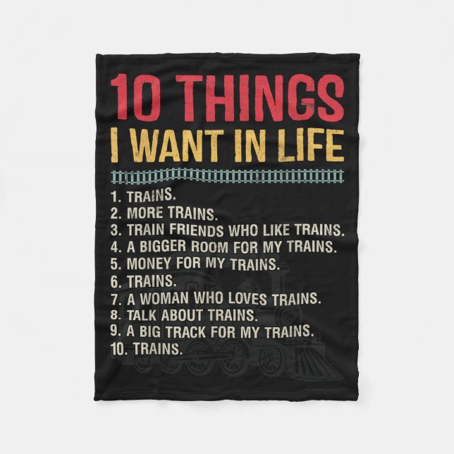 Funny Model Railroad Conductor Train Lover Locomot Fleece Blanket (Front)