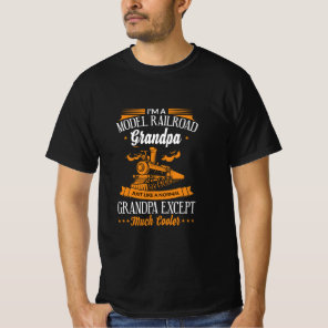 Funny Model Railroad Train Cool Grandpa Grandparen T-Shirt