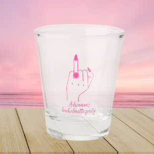 Funny Modern Bachelorette Party Bride Ring Finger Shot Glass