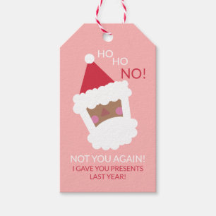 Funny Modern Christmas Black Santa Claus Pink Gift Tags