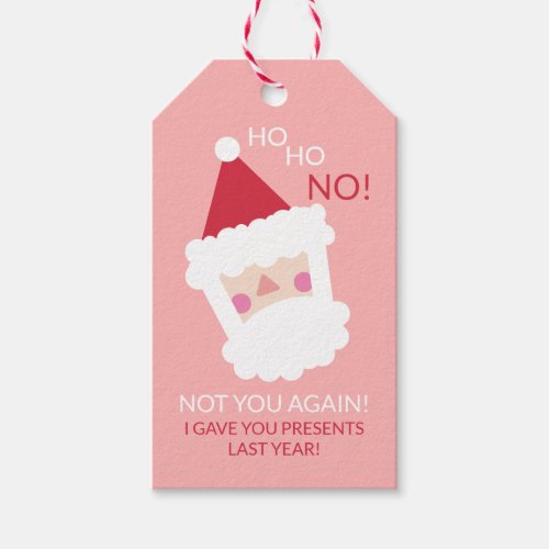 Funny Modern Christmas Santa Claus Pink Gift Tags