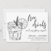Funny Modern Cocktail Sketch Trendy Photo Wedding
