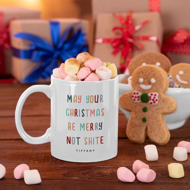 Funny Modern Colorful Personalized Christmas Gift Coffee Mug (Creator Uploaded)