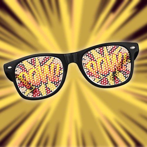 Funny Modern Comic Book POW Retro Sunglasses