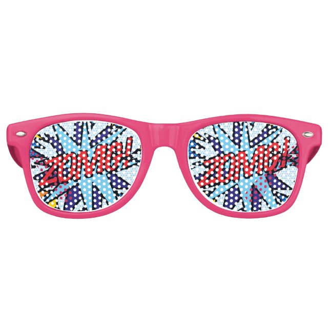 Funny Modern Comic Book ZOMG Retro Sunglasses (Front)