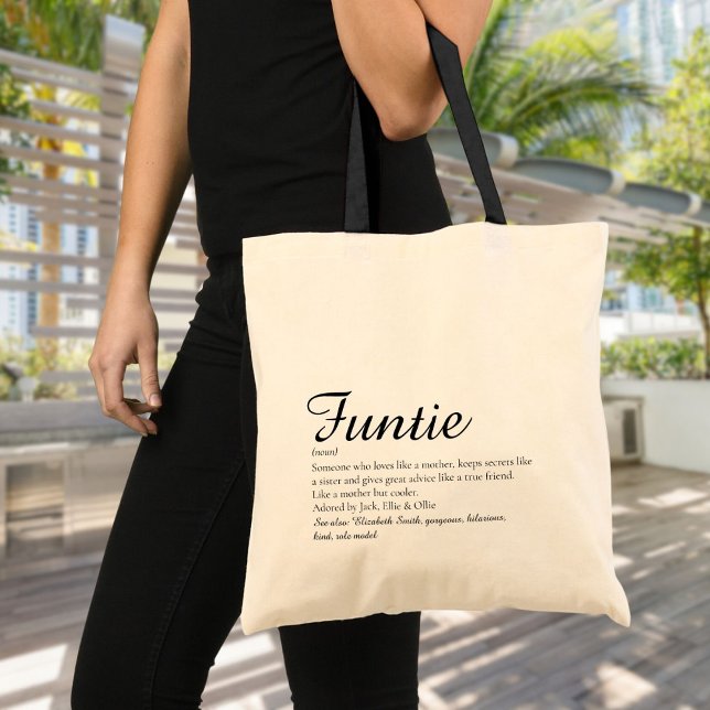 Funny Modern Cool Funtie Aunt Auntie Definition Tote Bag (Funny Modern Cool Funtie Aunt Auntie Definition Tote Bag)