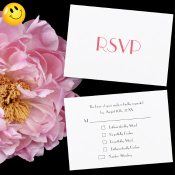 Funny Modern Custom Party White Rsvp Card Invite by iSmiledYou at Zazzle