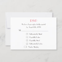 Funny Modern Custom Wedding White RSVP Card Invite