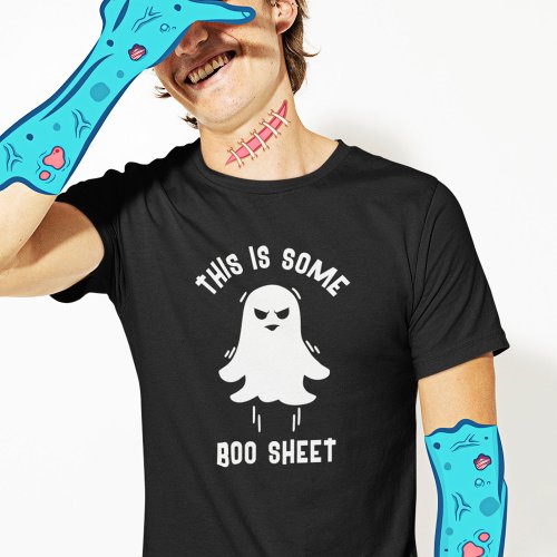 Funny Modern Cute Halloween Boo Sheet Ghost T_Shirt