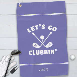 Funny Modern Golf Club Humor Golfer Pro Periwinkle Towel