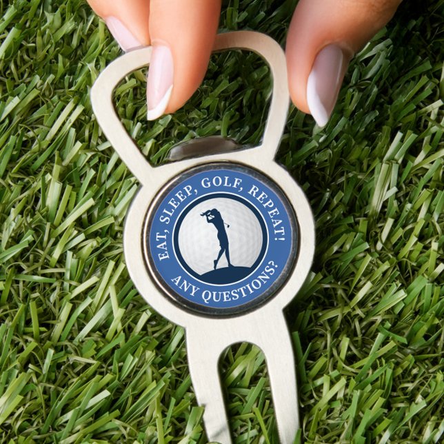 Funny Modern Golfer Blue Women's Combo Gift Divot Tool (Funny Modern Golfer Blue Women's Combo Gift Divot Tool)