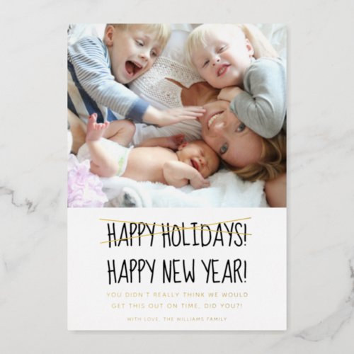 Funny Modern Happy New Year Holiday Card