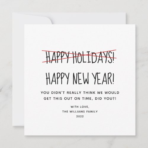 Funny Modern Happy New Year Holiday Card