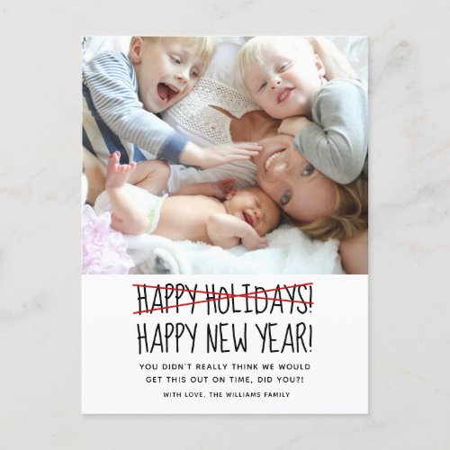 Funny Modern Happy New Year Holiday  Postcard