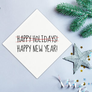 Funny Modern Late Happy New Year Napkins
