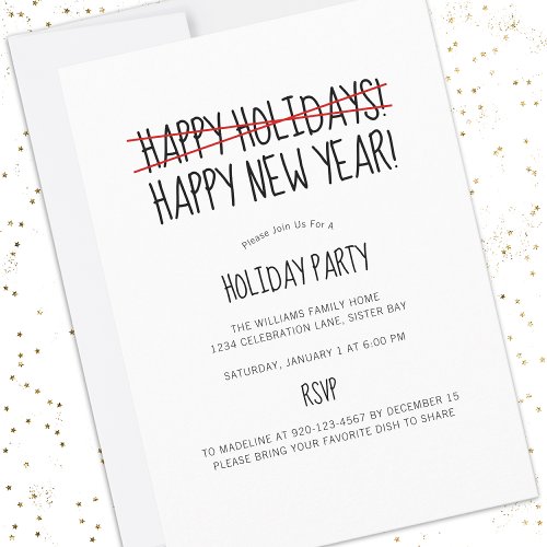 Funny Modern Late  Holiday Party Invitation