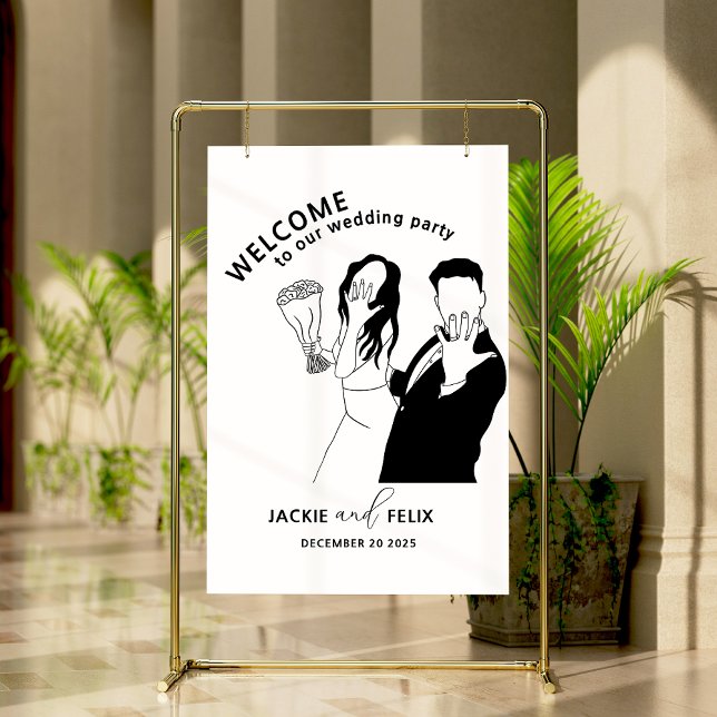 Funny Modern Minimalist Wedding Welcome Foam Board (Creator Uploaded)