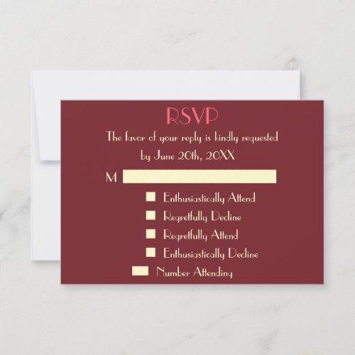 Funny Modern Personalized Wedding RSVP Invitation