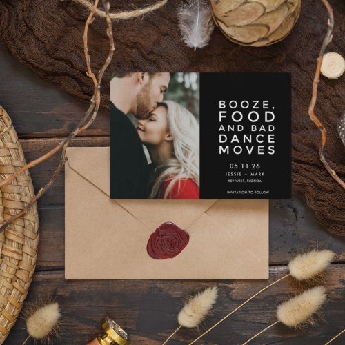 Funny Modern Photo Wedding Save the Date  Announcement