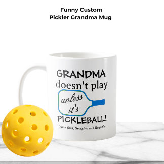 Funny Modern Pickleball Grandma Custom Typography Coffee Mug