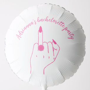 Funny Modern Pink Bachelorette Bride Ring Finger Balloon