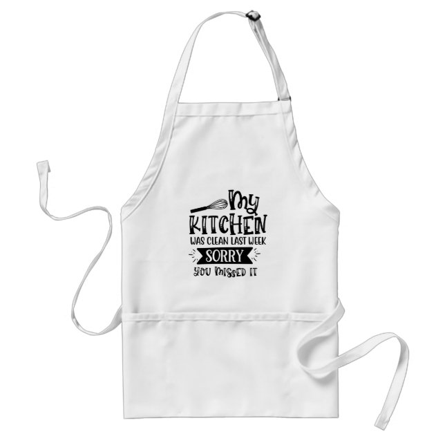 Funny Modern Quote Black Text Adult Apron (Front)