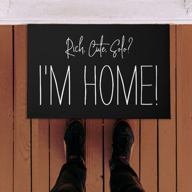 Funny Modern Script Home Humor Black And White Doormat (Creator Uploaded)