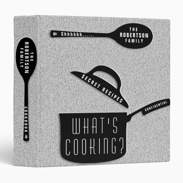 Funny Modern Secret Recipes 3 Ring Binder (Front/Spine)