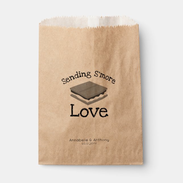 Funny Modern Sending Smore Love Wedding Treat Favor Bag (Front)