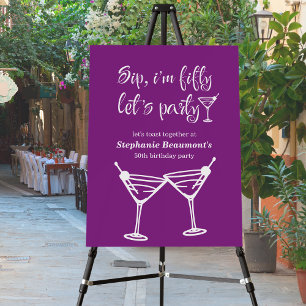 Funny Modern Sip I'm Fifty Woman's 50th Birthday Foam Board