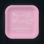 Funny Modern Sip I'm Fifty Woman's 50th Birthday Paper Plates<br><div class="desc">Bring laughter and style to the celebration with this bold 50th birthday party plate! Designed with a pink background, the phrase “Sip, I’m fifty. Let’s party” shines in a lively script font alongside a cocktail glass graphic. All event details appear in crisp white serif text for a modern yet approachable...</div>