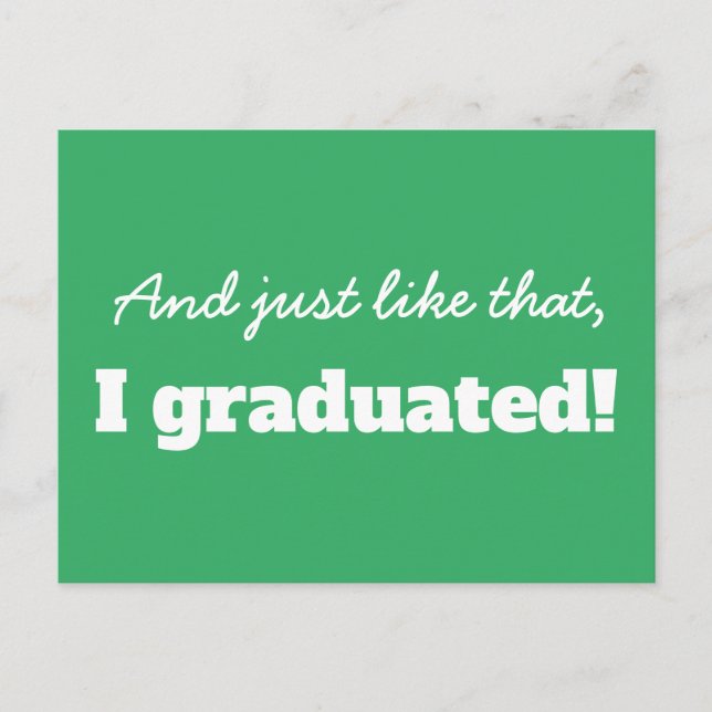 Funny Modern Typography Graduation Thank You  Postcard (Front)