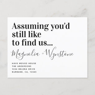 Funny Modern Typography Moving House Announcement Postcard
