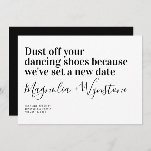 Funny Modern Typography Wedding Change the Date Save The Date