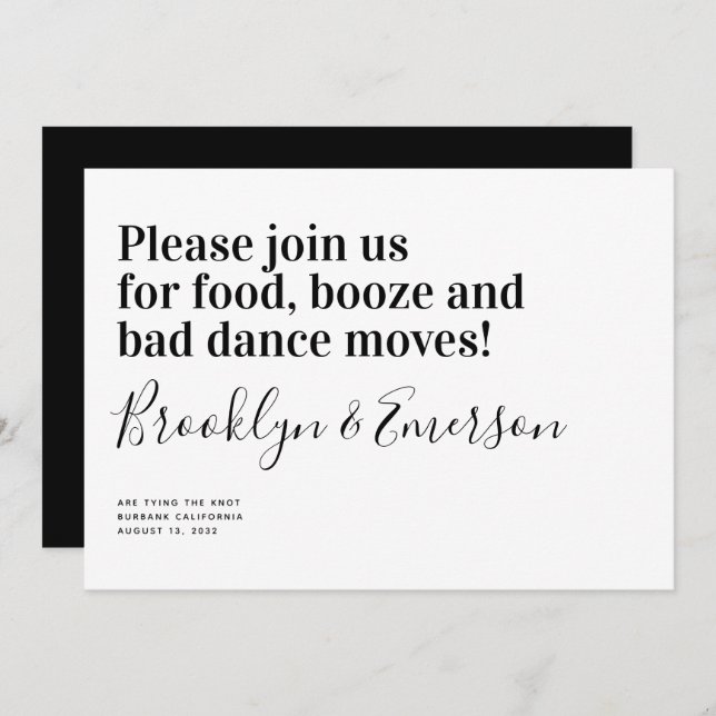 Funny Modern Typography Wedding Save The Date (Front/Back)