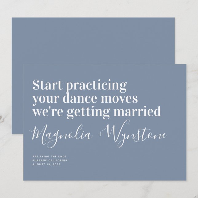 Funny Modern Typography Wedding Save The Date (Front/Back)
