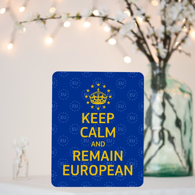 Funny Modern Yellow Blue Keep Calm Crown Europe Foam Board (In Situ (Wedding))