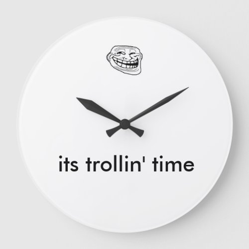 funny modetn troll face meme clock