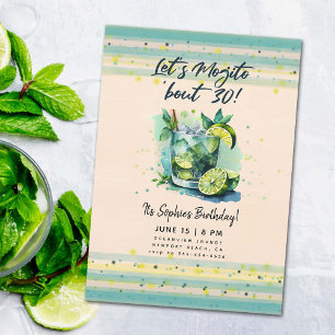 Funny Mojito bout 30 Cocktails Hour 30th Birthday Invitation