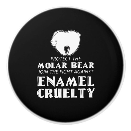 Funny Molar Bear Dental Hygienists Dentist Gift Ceramic Knob