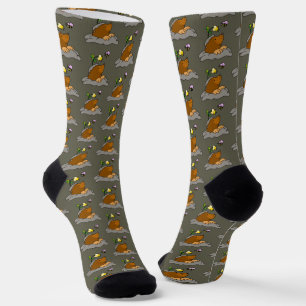 funny mole and bee pattern socks