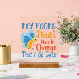 Funny Mom baby nursery word art Acrylic Sign